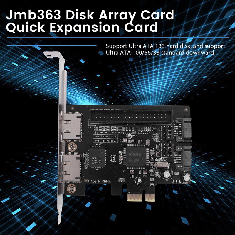 【SHX】-PCI to SATA Controller PCI to Ide PCI-E to 2Sata IDE Jmb363 Disk Array Card Express Expansion Card Adapter