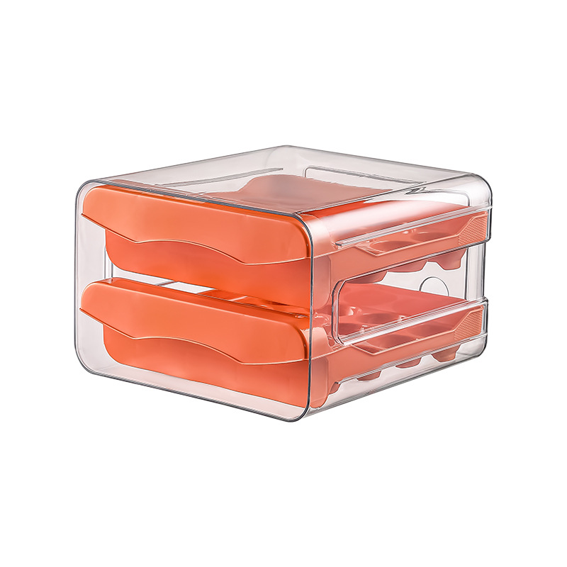Egg box, food grade fresh-keeping box, plastic, Taizhou household refrigerator, drawer style kitchen, egg double-layer storage box