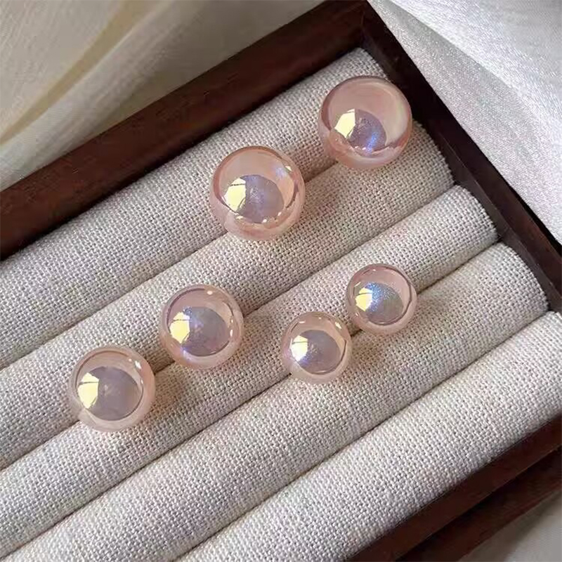 【Bestseller Alert】 Fashion Pink Pearl Stud Earrings For Beauty Women Simple Elegance Light Luxury Ear Accessories Fashion Party Jewelry Gifts JIJIN.