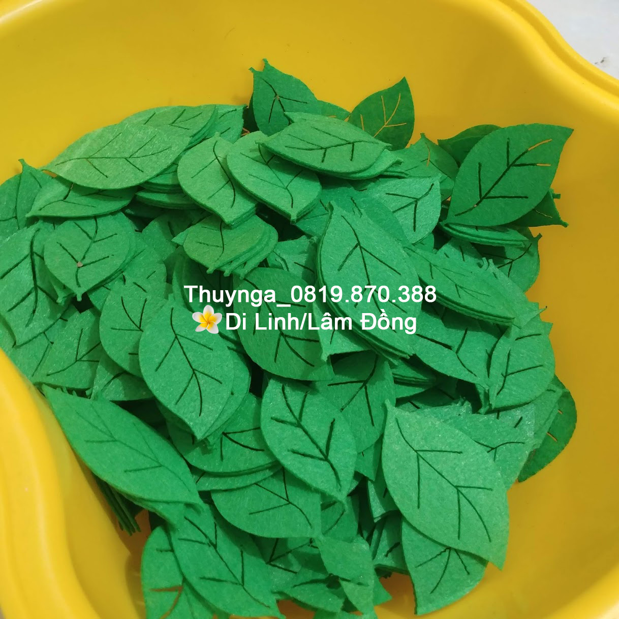 Sét 30 lá nhỏ vải nỉ 6.5cm x 3.3cm mầm non