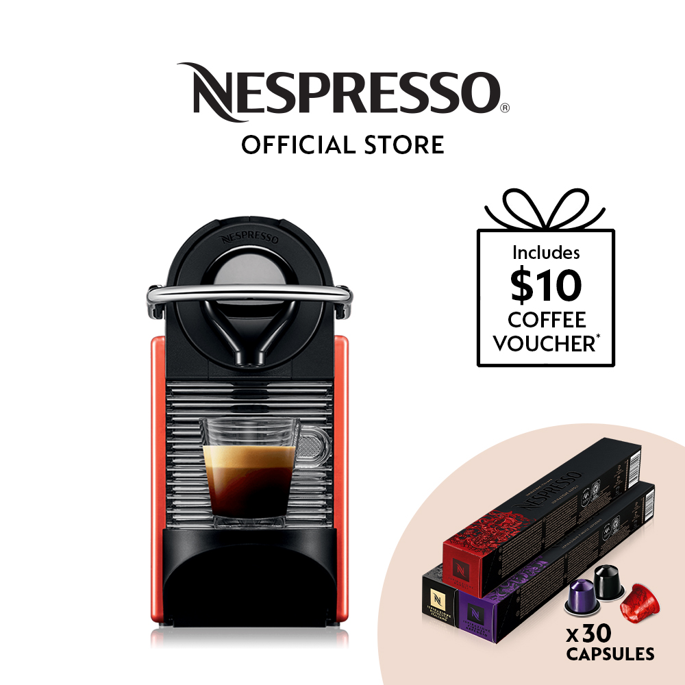 Pixie Coffee Machine, Electric Red with 