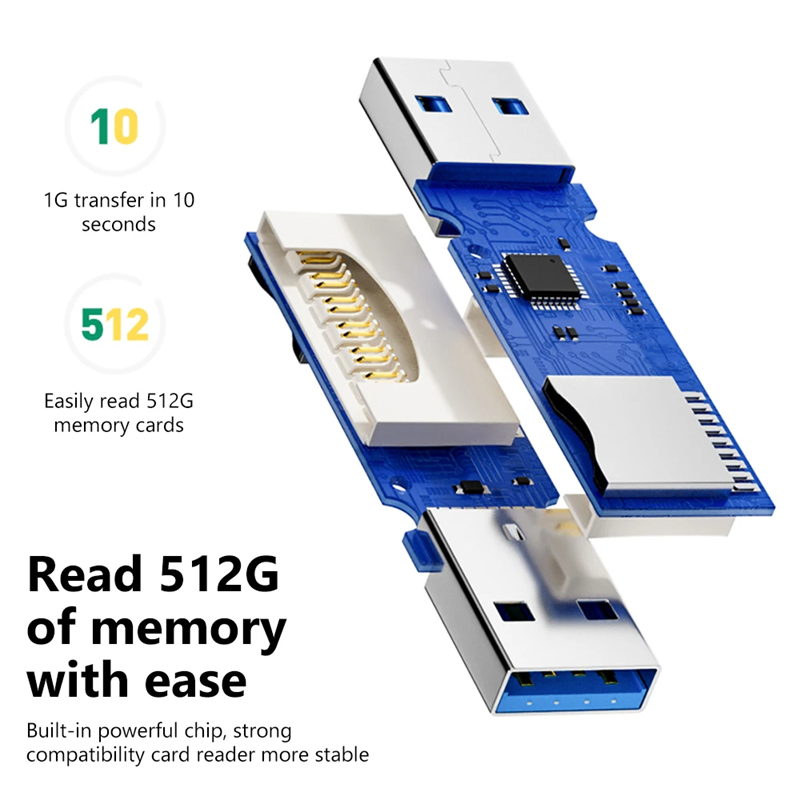 2 in 1 USB 3.0 Card Reader Micro sd card Reader usb adapter High Speed Cardreader TF Memory card For PC Laptop Accessories