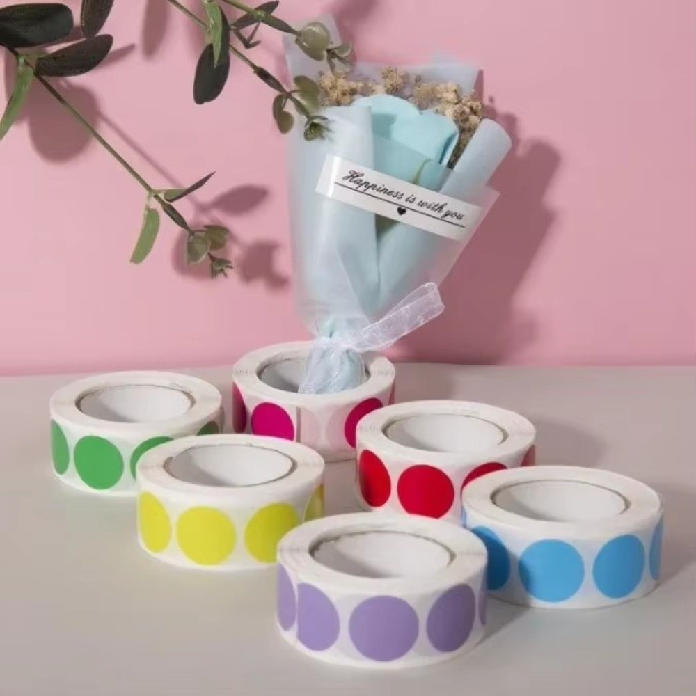 New 19mm Round Color Coding Labels Coated Paper Waterproof Color Round ...
