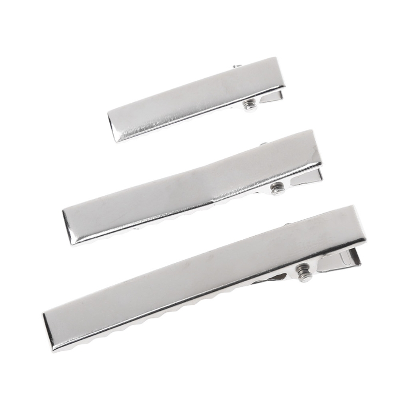 Silver%20Hair%20Clips%20Flat%20Metal%20Single%20Prong%20Alligator%20Tone%20Snap%20Clips%20Headwear%20Accessories%20DIY%20Barrette%20Teeth%20-%20Image%203