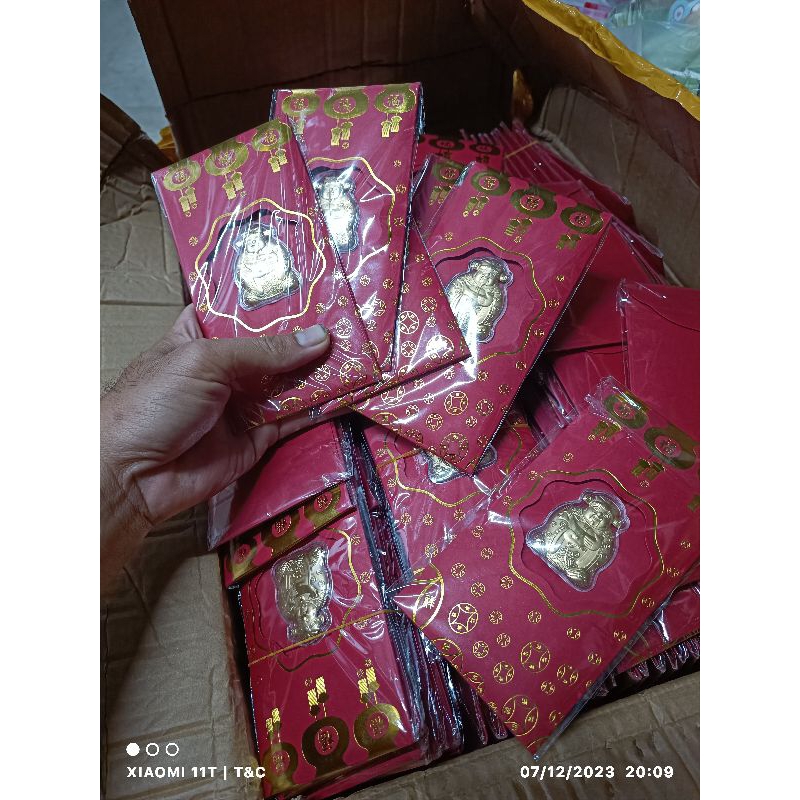 Bao lì xì thần tài mạ vàng