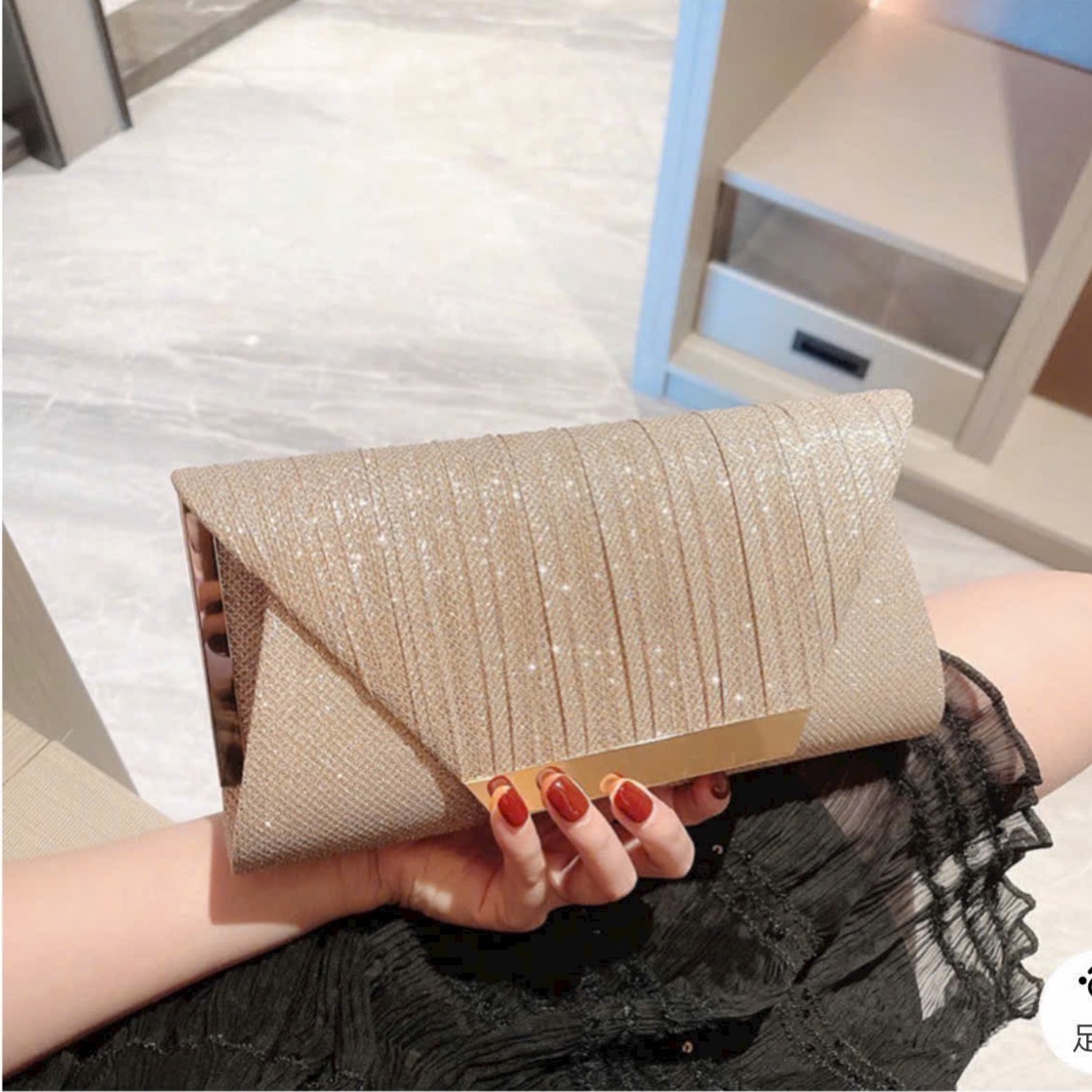 Clutch nữ dự tiệc kim tuyến bling bling