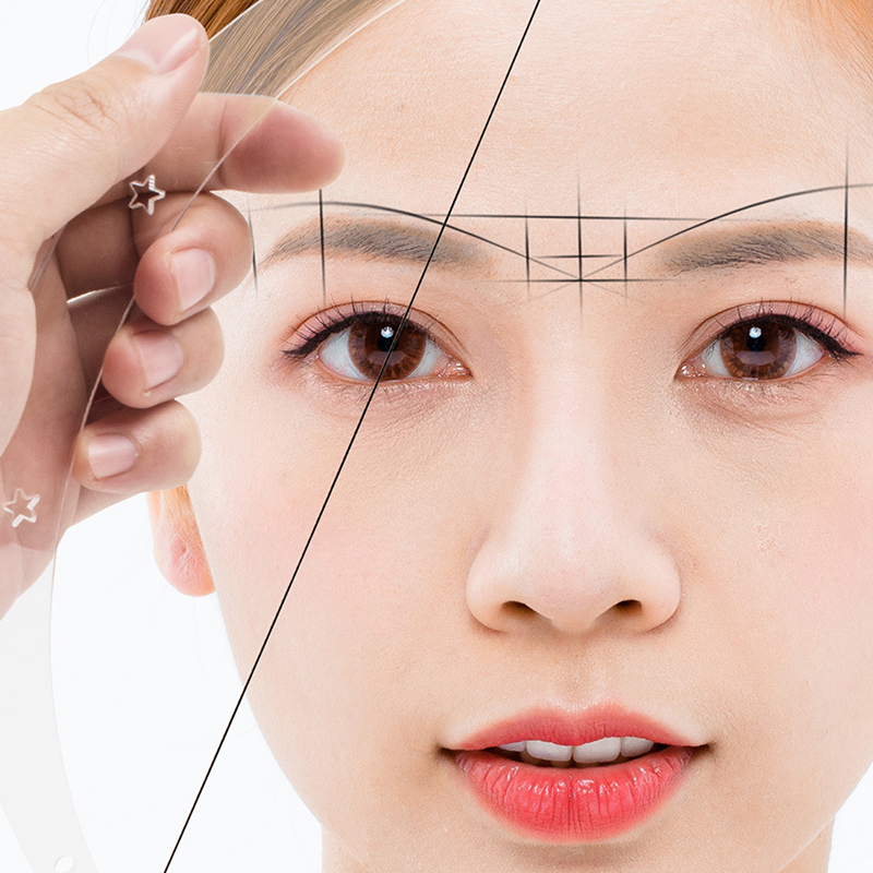 Permannet Makeup Bow and Arrow Line Ruler For String Pre Inked Tattoo Mapping Measuring Brow. 