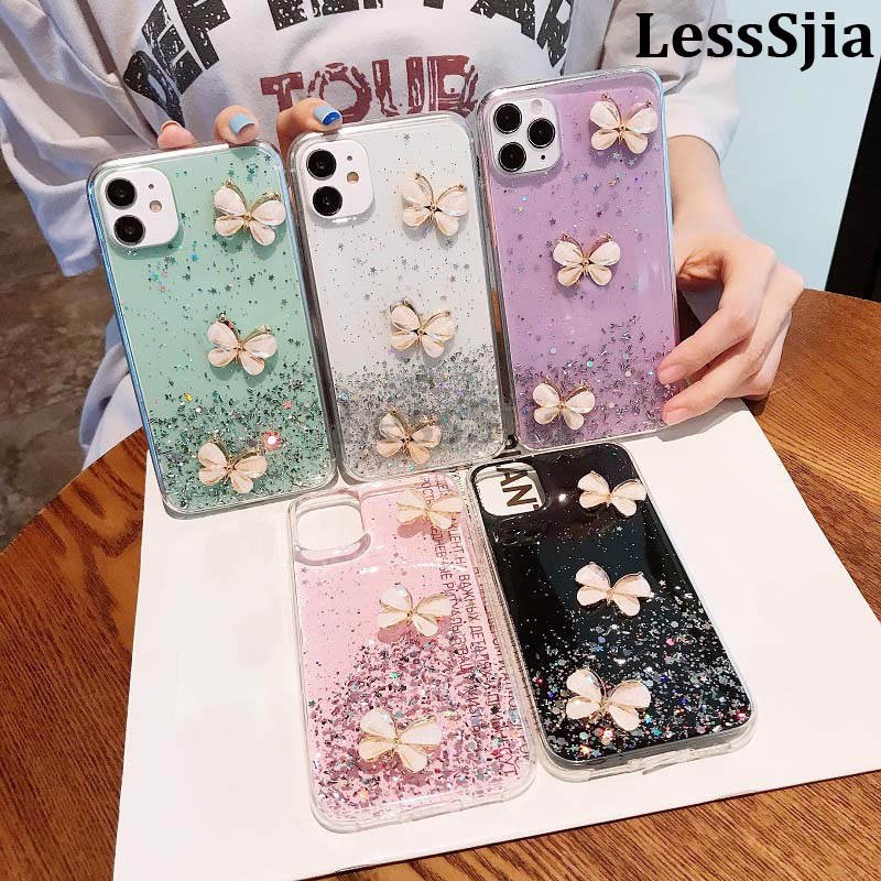 Phone cover Samsung Galaxy S24 FE 24 Ultra Back case Sparkling Star Moon Soft Silicone Transparent Butterfly Pattern Anti Drop For Samsung S24 Ultra Plus S24 FE Phone cases.