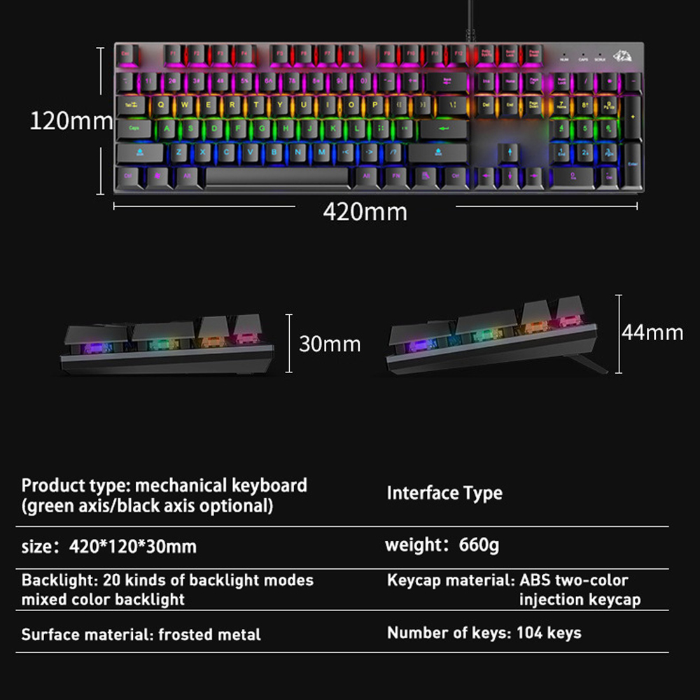 Bàn Phím Cơ POERMAX K1 Blue Switch Có Dây