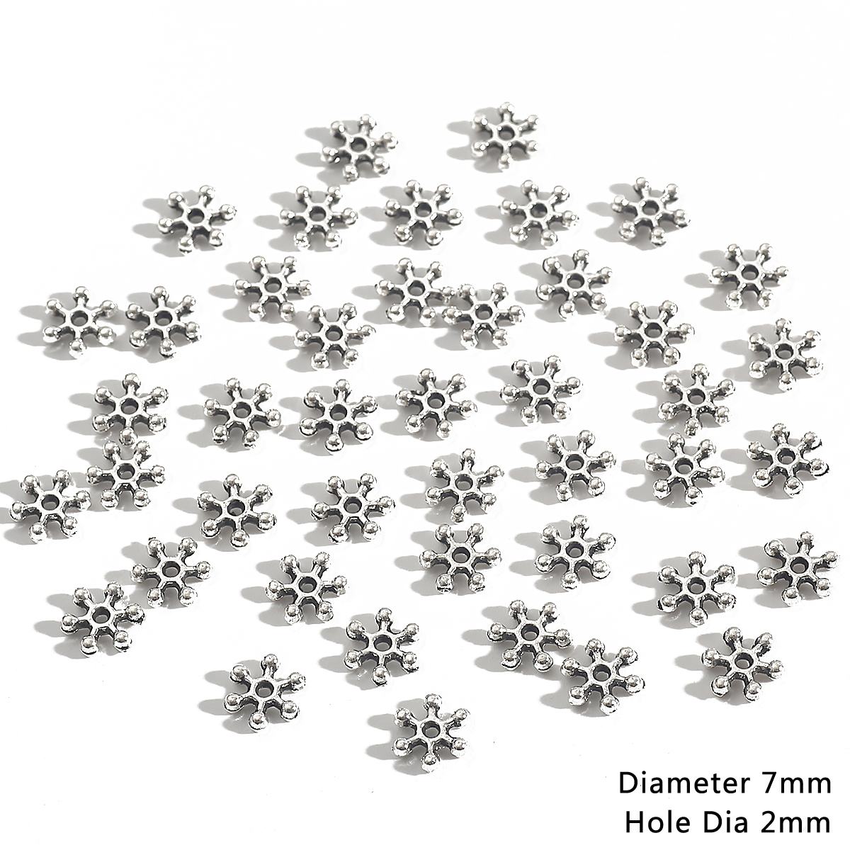 Metal Beads Tibet Silver Spacer Beads for Jewelry Making European Bracelet DIY Craft Findings Christmas Charms. 