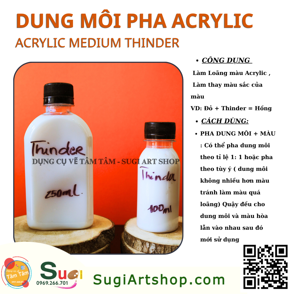Dung môi pha acrylic, Acrylic medium Binder / Acrylic Medium thiner