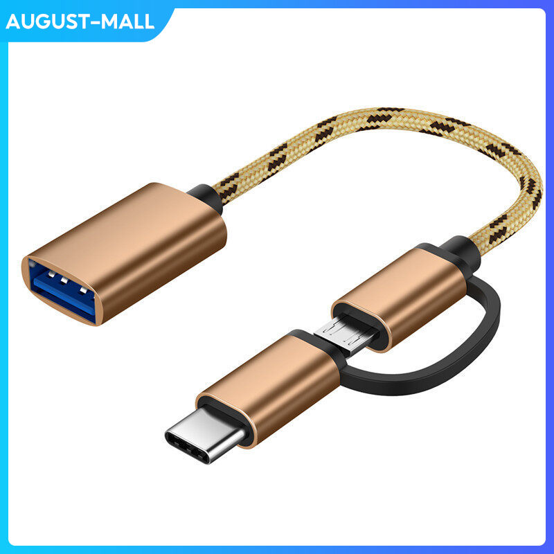 2 trong 1 Micro loại USB C để bộ chuyển đổi USB Micro chuyển USB sang USB 3.0 giao diện OTG USB Bộ chuyển đổi cáp đồng bộ dữ liệu truyền micro loại USB C chuyển đổi ngày Cáp otg转接线