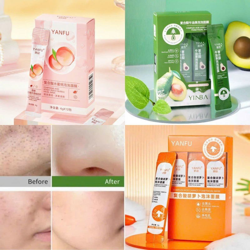 Mặt Nạ Sủi Bọt Cà Rốt - Bơ  YanFu
