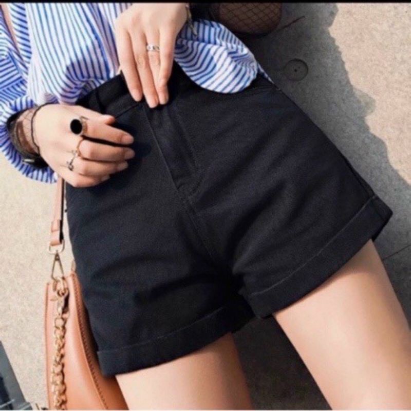 Quần short jean nữ  lưng cao , co giãn