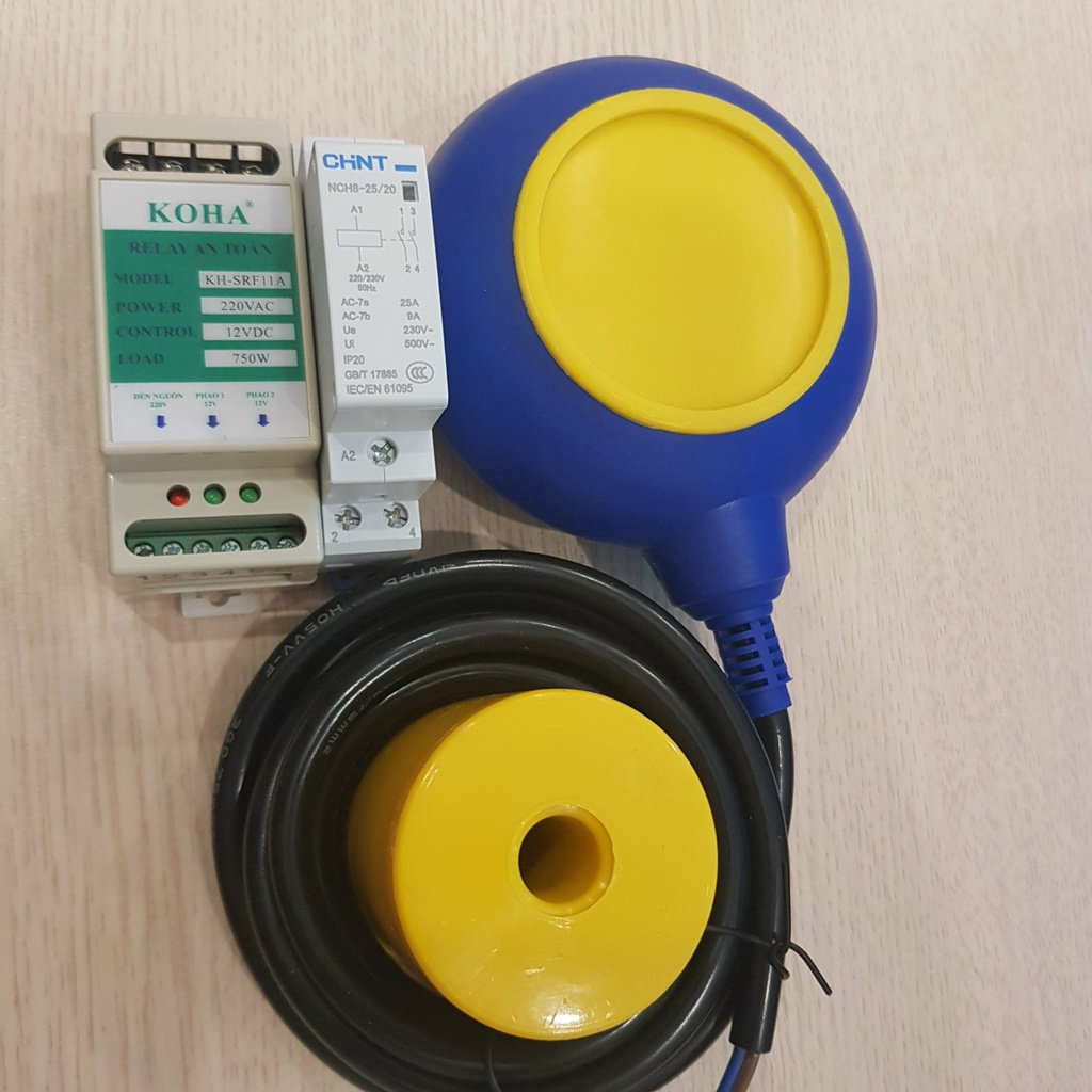 Bộ chuyển nguồn cho phao điện KOHA - SRF11A sang 12V, phao điện bồn nước chống tràn, Role an toàn máy bơm