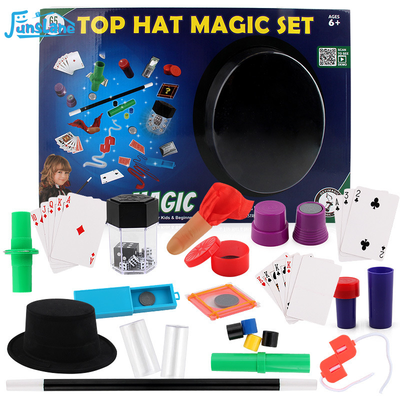 FunsLane Magic Kit Magic Tricks Games Toy For Girls Boys Magician Pretend Play Performing Props For Beginners Toddlers