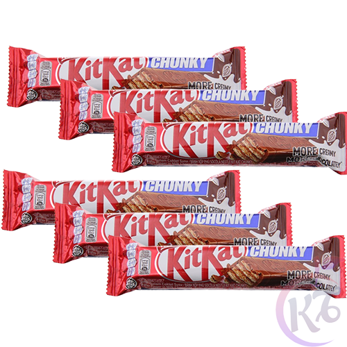 Combo 6 thanh Bánh xốp phủ socola Kitkat Chunky gói 38g / thanh - Cocoa Nestle