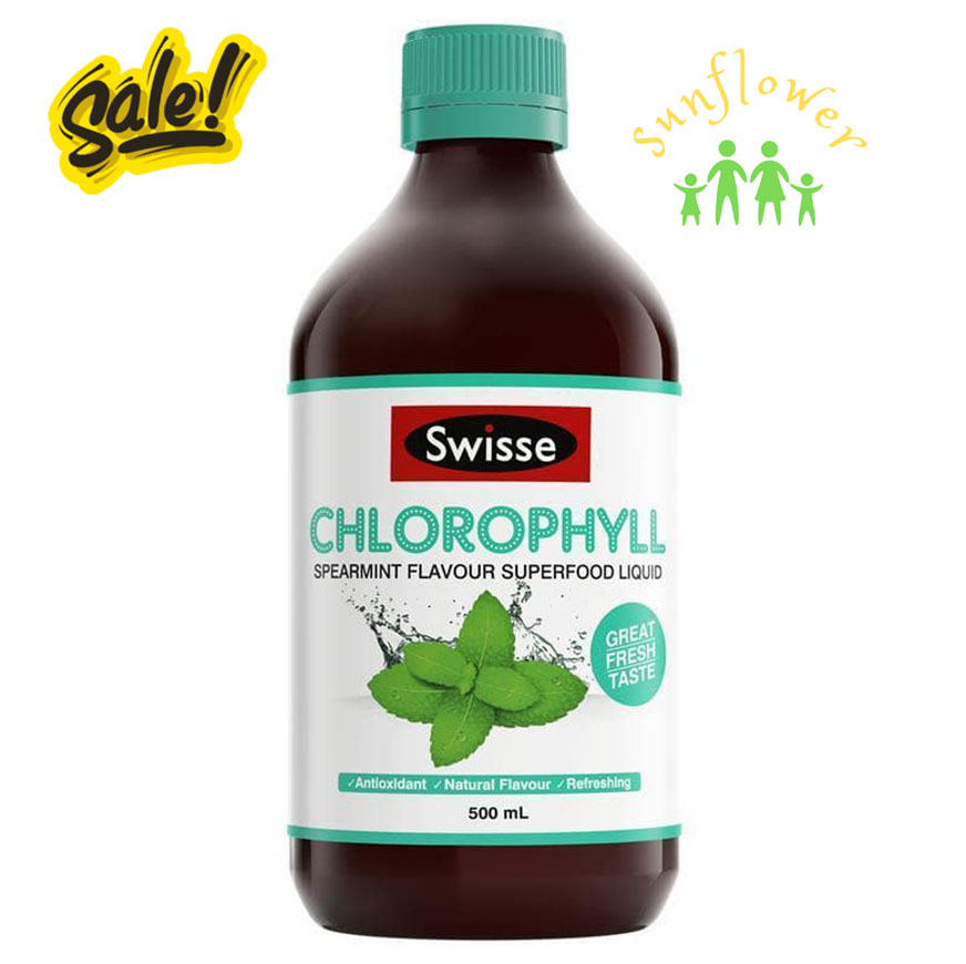 Nước diệp lục Swisse Chlorophyll vị bạc hà Spearmint 500ml của Úc