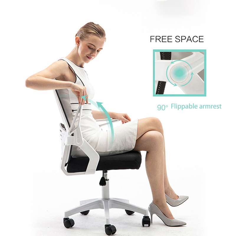 Office Chairs, Mesh Chairs, Lifting, Swiveling Computer Chairs, Home Bow C
