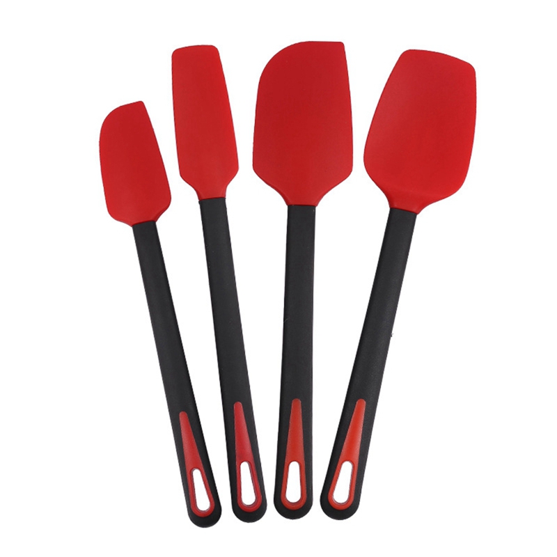 4 Pcs Rubber Spatula for Cooking High Heat Resistant Scraper Commercial Baking Spatula for Kitchen Cooking Utensils