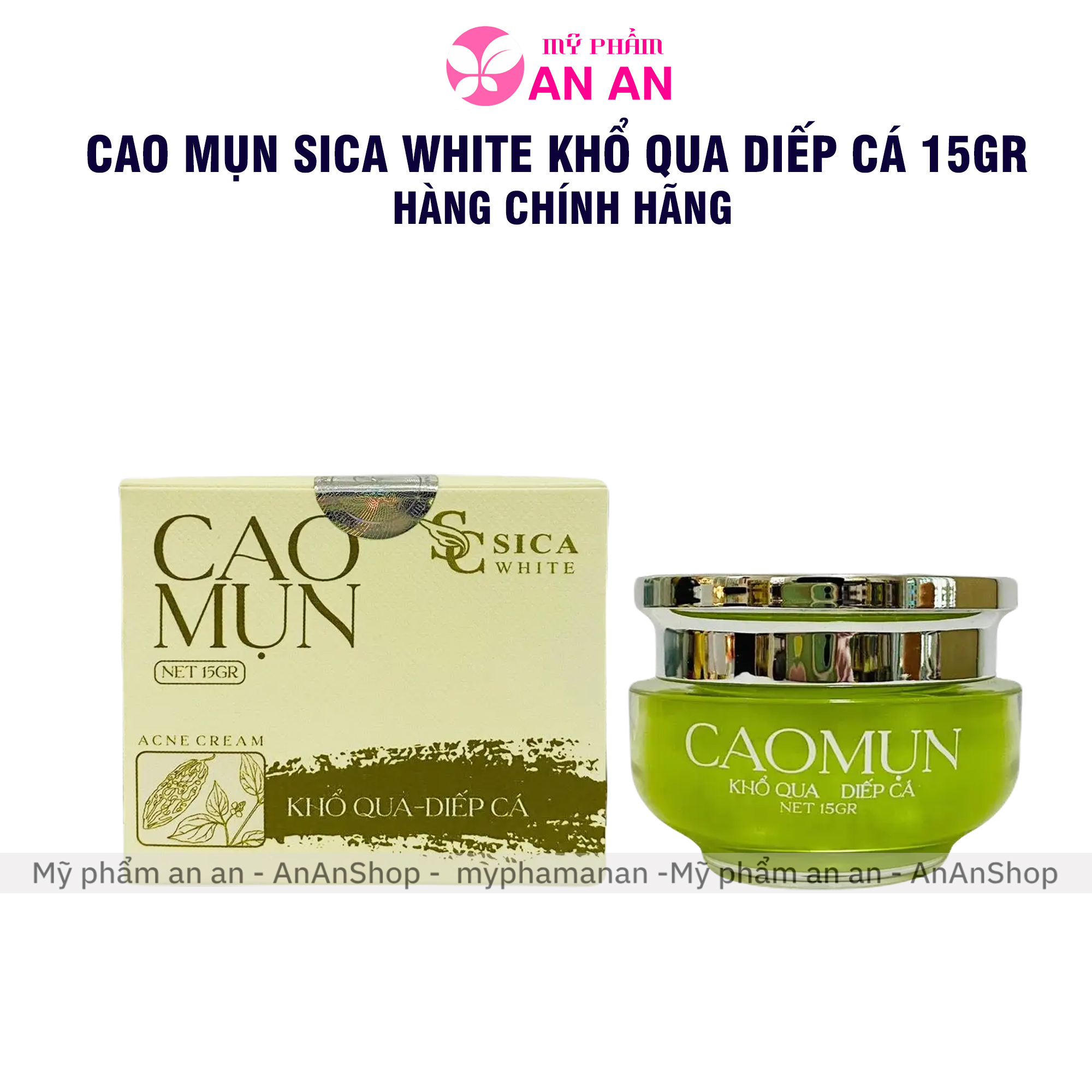 Sica White Cao Mụn Khổ Qua Diếp Cá 15gr, Kem mụn Sica White hàng chính hãng