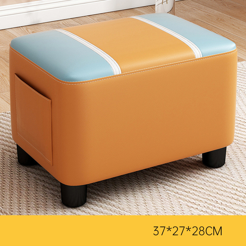 Change shoes at the door of the home, wear shoe stool, modern simple low stool, living room sofa, coffee table stool, solid wood bench, net red square stool