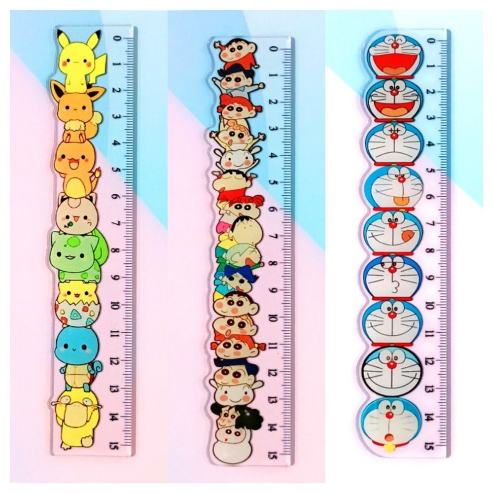 Chan Ruler Cute Pikachu Straight Rulers Cartoon Anime 15CM Crayon Shin Chan Ruler ...