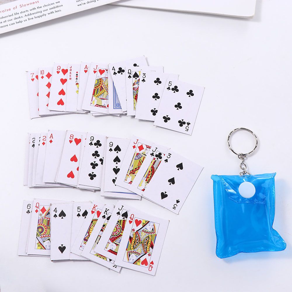 Mini Poker Playing Cards Keychain Random Fun Model Boll Cute Mini