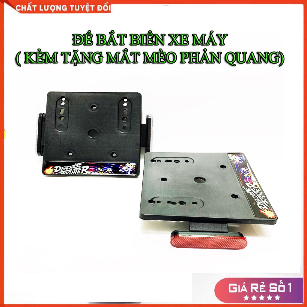 KHUNG BIỂN SỐ XE MÁY (PÁT BẮT BIỂN) TẶNG MẮT MÈO PHẢN QUANG