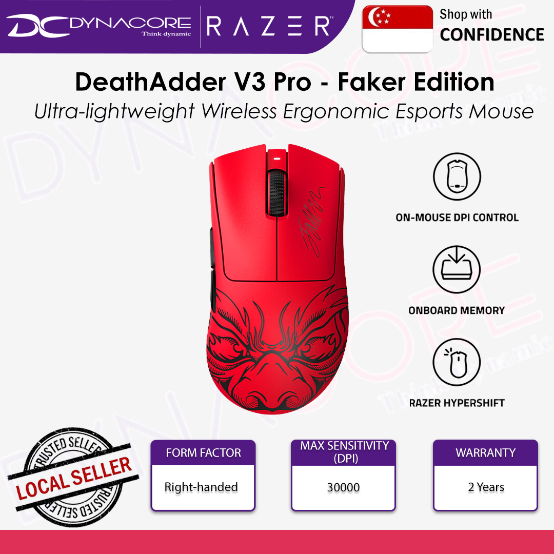 DYNACORE - Razer DeathAdder V3 Pro Black / White / FAKER EDITION