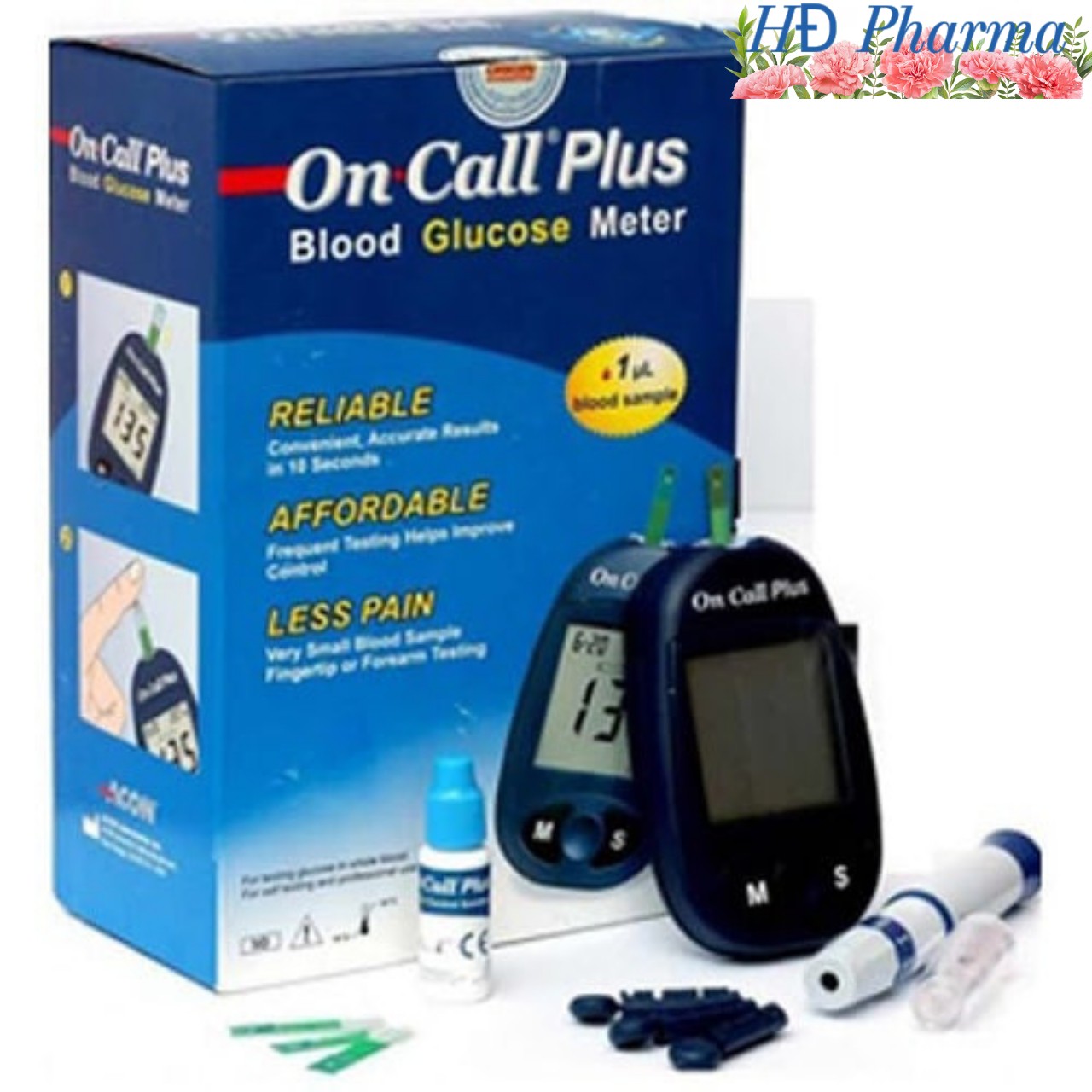 Máy thử tiểu đường Oncall plus. Máy đo đường huyết on call plus an toàn
