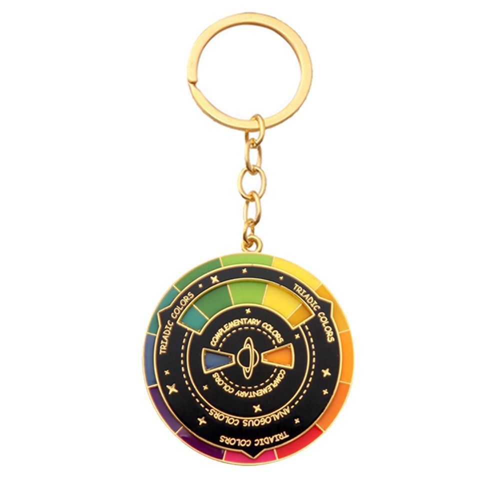 MEEU Rotatable Spinning Color Compass Keychain Color Wheel Multicolour