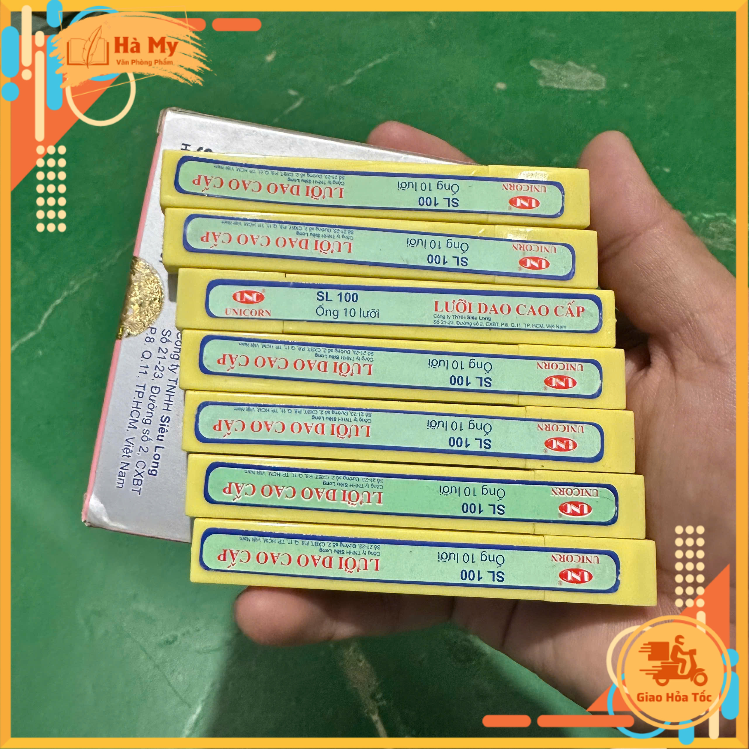 Hộp 10 Lưỡi Dao Lớn/Nhỏ UniCorn Vàng SL100/SL150