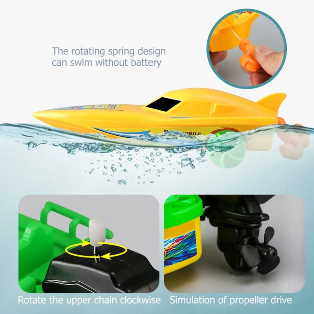 Color Motor Bot Games Accessories Speed Boat Ship Speed Boat Ship Wind Up Toy Float In ...
