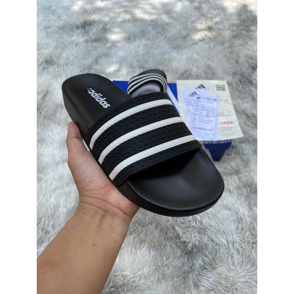 Dép ADIDAS đen kẻ sọc nam 2022