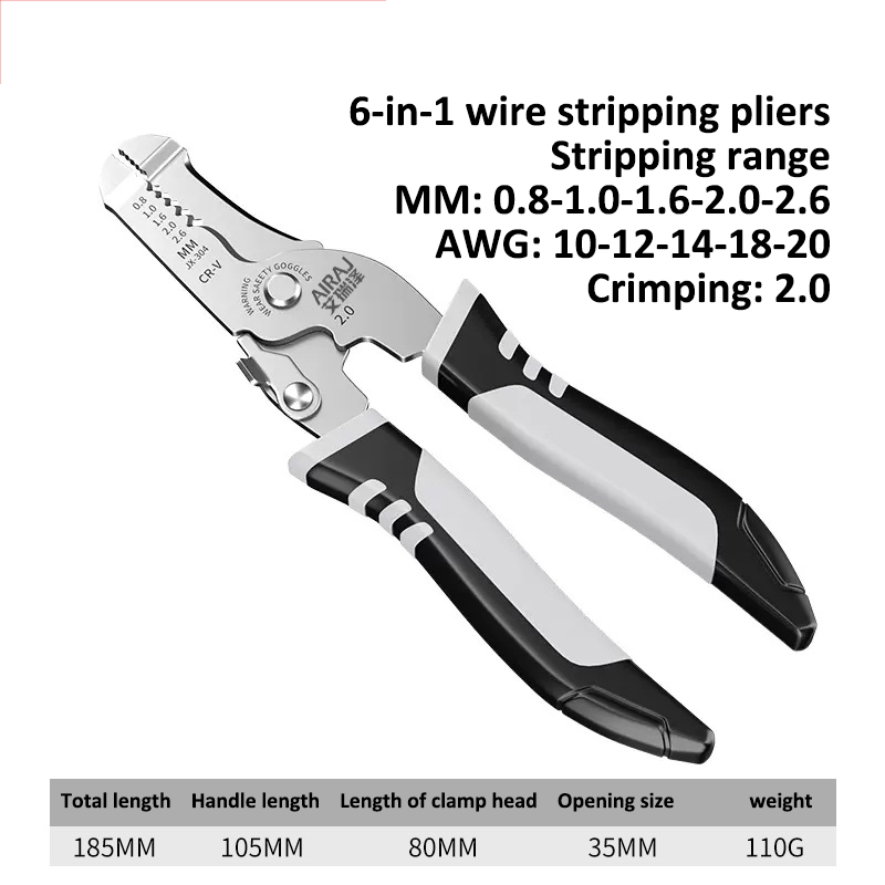 Multifunctional new stripper crimping pliers, cable shears, labor-saving, sharp and durable, wire cutting wiring electrician pliers