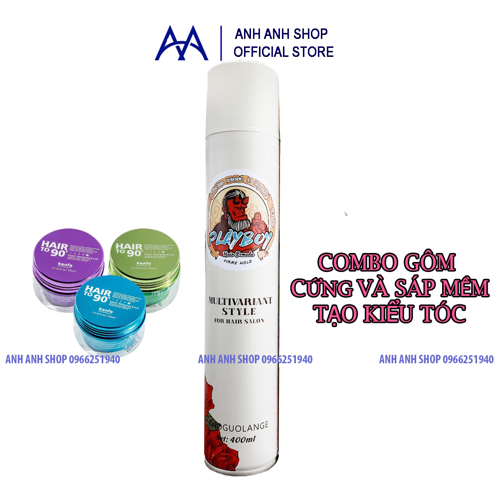 Combo Gôm xịt tóc Luxurious và sáp Kanfa cho phái mạnh