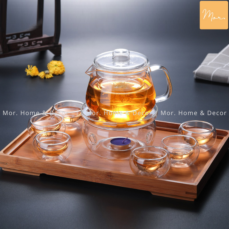 Bộ ấm trà thủy tinh chịu nhiệt - 500ml