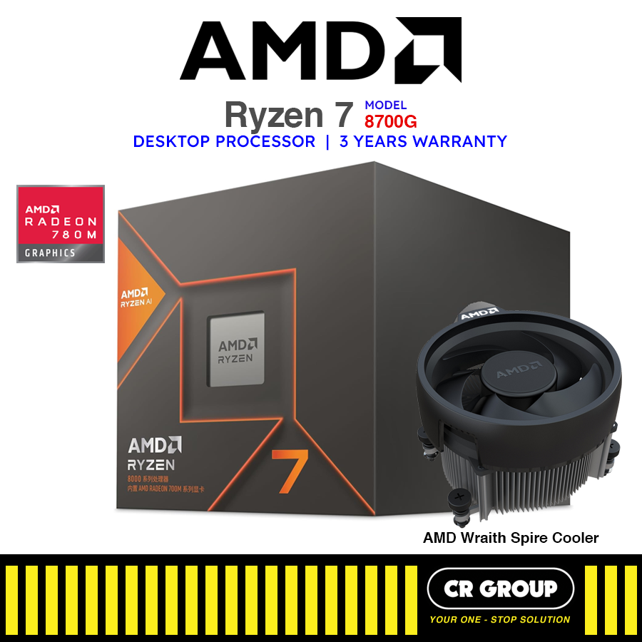 AMD Ryzen 8700G Desktop Processor with Wraith Spire Cooler (3Yrs