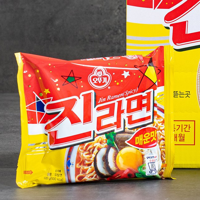 [OTTOGI] Jin Ramen, Mild Flavor - Korean Instant Ramen Noodle, Best Tasting  Soup Traditional Instant Ramen (120g) -18 Pack