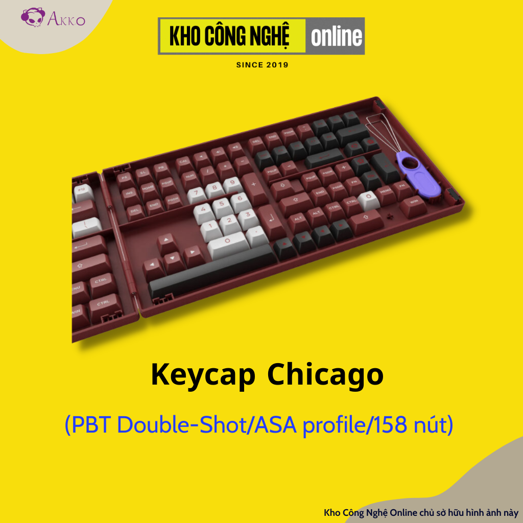 Bộ Keycap Akko Chicago (PBT Double-Shot/ASA profile/158 nút)