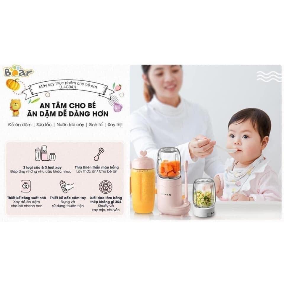 Máy xay đa năng Bear 3 cối thủy tinh