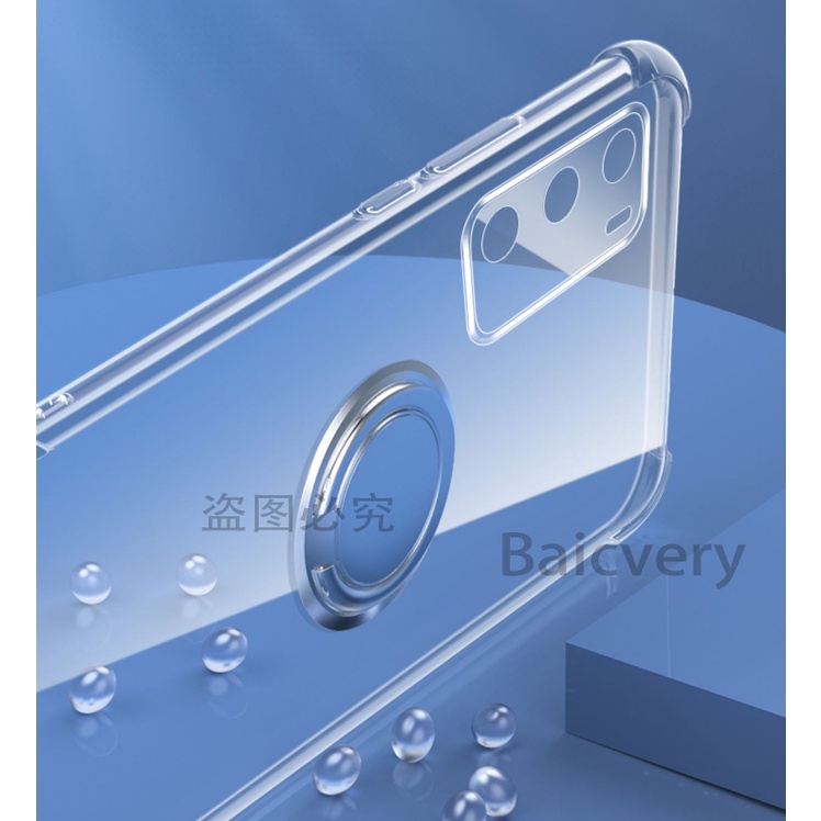infinix Note 30 Shock Proof Caseing for infinix Note 30 Pro 4G /  Note 30 4G / Note 30 5G Finger Magnetic Ring Casing Clear Silicone TPU Cover Cases
