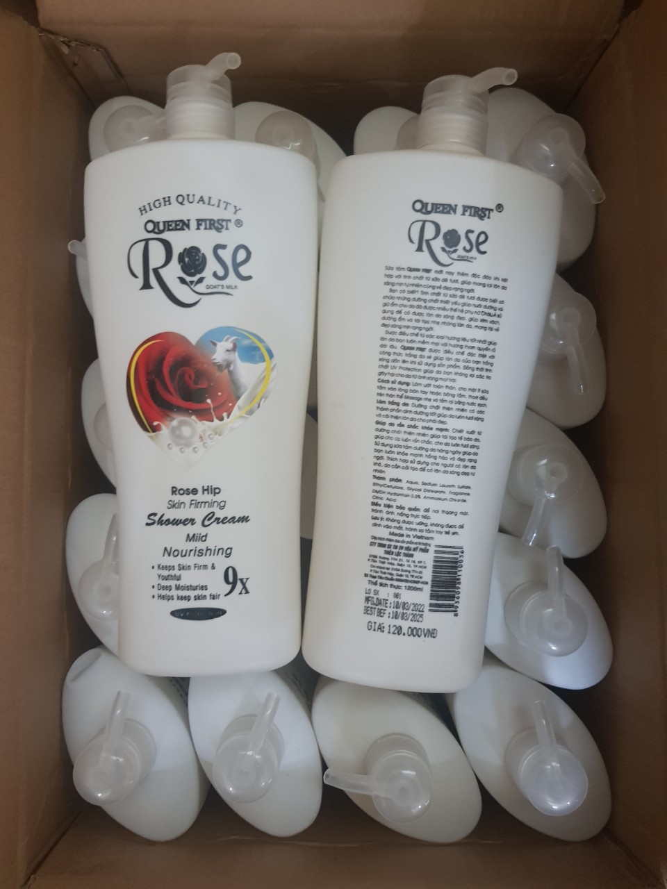 Sữa tắm dê hoa hồng white soft rose 1200ml