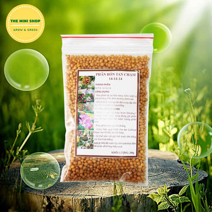 Phân bón hạt vàng 14-14-14 Oscomote 200g - Phân tan chậm màu vàng