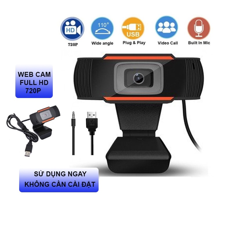 (BH12T) Webcam Có Mic - Webcam Máy Tính 720P Dùng Cho PC , Laptop - Bảo Hành 12 Tháng