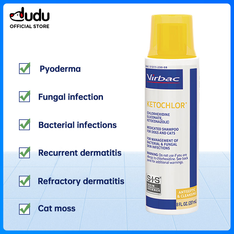 DUDU Pet Dog Shower Gel Antibacterial Cat Medicated Bath Shampoo 237ml