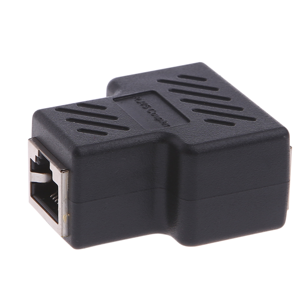 RJ45 ổ cắm Coupler Splitter Bộ chuyển đổi Ethernet 1 đến 2 cách dây kéo dài đầu cái