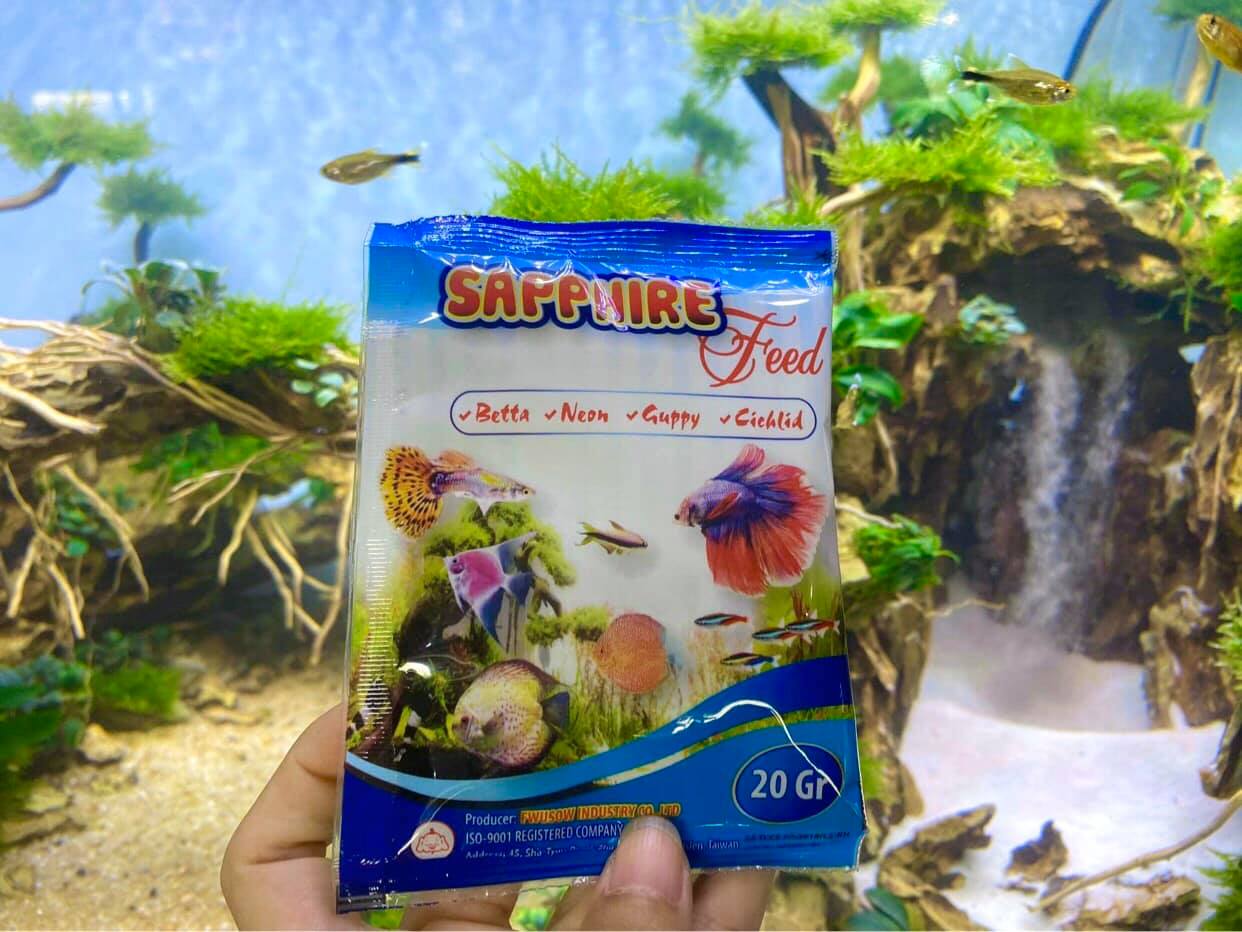 Cám Sapphire Feed - Thức Ăn Chuyên Dụng Cho Cá Cảnh Nhỏ (Guppy, Betta, Neon, Bình Tích....)