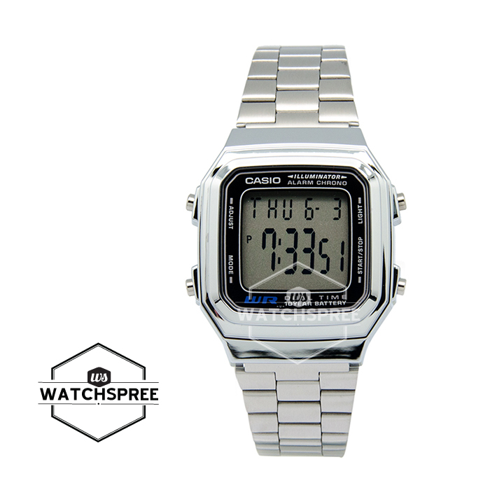 Casio hot sale silver digital